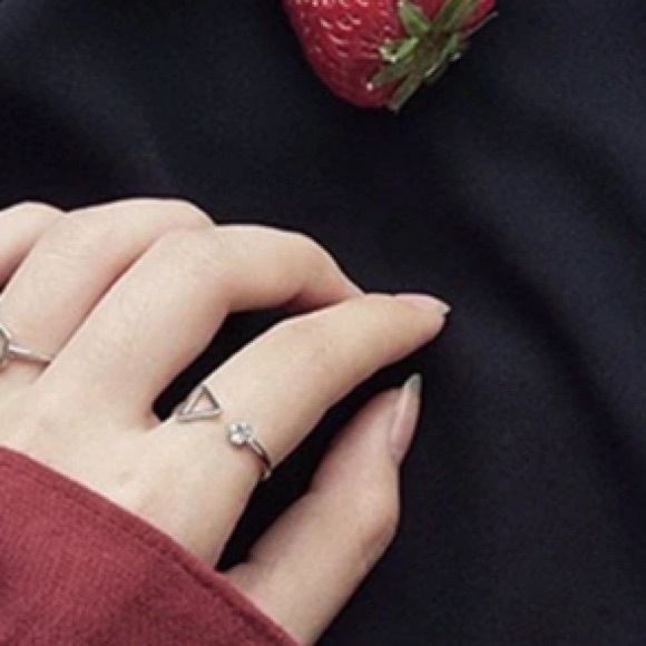 NEW!💙💎MODERN! TRIANGLE! GEOMETRIC RING!💎💙OPEN! - Picture 4 of 8